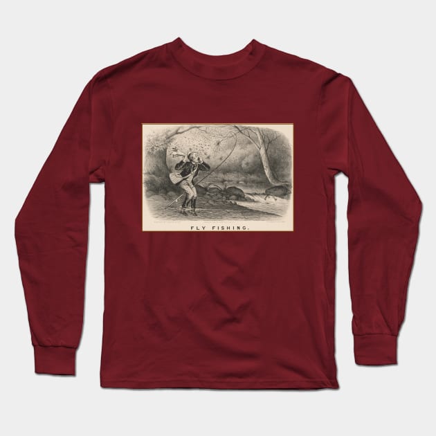 Classic Fly Fishing Long Sleeve T-Shirt by LP Designs